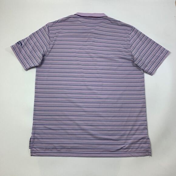 Peter Millar Polo Shirt Mens XL Orchid Purple Blue Striped Performance Golf - Picture 8 of 10